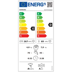 Samsung WD70T4046EE/LE elöltöltős mosó-szárítógép Samsung WD70T4046EE/LE elöltöltős mosó-szárítógép