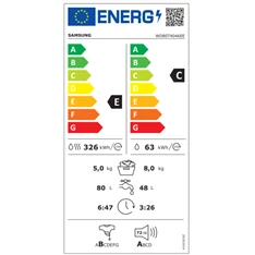 Samsung WD80T4046EE/LE 8 kg elöltöltős mosó-szárítógép Samsung WD80T4046EE/LE 8 kg elöltöltős mosó-szárítógép