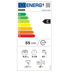 Samsung WW60A3120BE/LE keskeny 6 kg elöltöltős mosógép (Újszerű) Samsung WW60A3120BE/LE keskeny 6 kg elöltöltős mosógép (Újszerű)