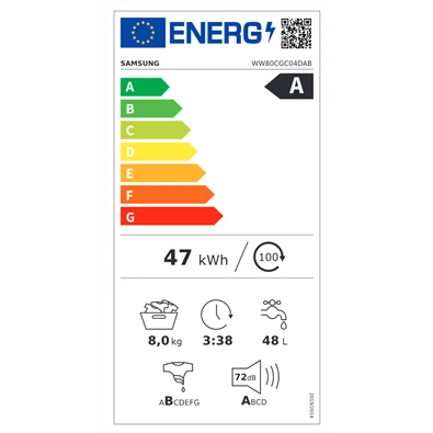 Samsung WW80CGC04DABLE 8 kg elöltöltős mosógép Samsung WW80CGC04DABLE 8 kg elöltöltős mosógép