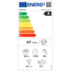 Samsung WW80CGC04DTELE 8 kg elöltöltős mosógép