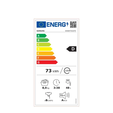 Samsung WW80T4520TE/LE elöltöltős mosógép (Használt - B) Samsung WW80T4520TE/LE elöltöltős mosógép (Használt - B)