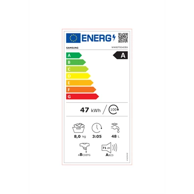 Samsung WW80T854DBX/S6 8 kg fekete elöltöltős mosógép Samsung WW80T854DBX/S6 8 kg fekete elöltöltős mosógép