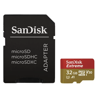 Sandisk 00173427 32GB SD micro (SDHC Class 10 UHS-I V30) Extreme Pro memóriakártya adapterrel Sandisk 00173427 32GB SD micro (SDHC Class 10 UHS-I V30) Extreme Pro memóriakártya adapterrel