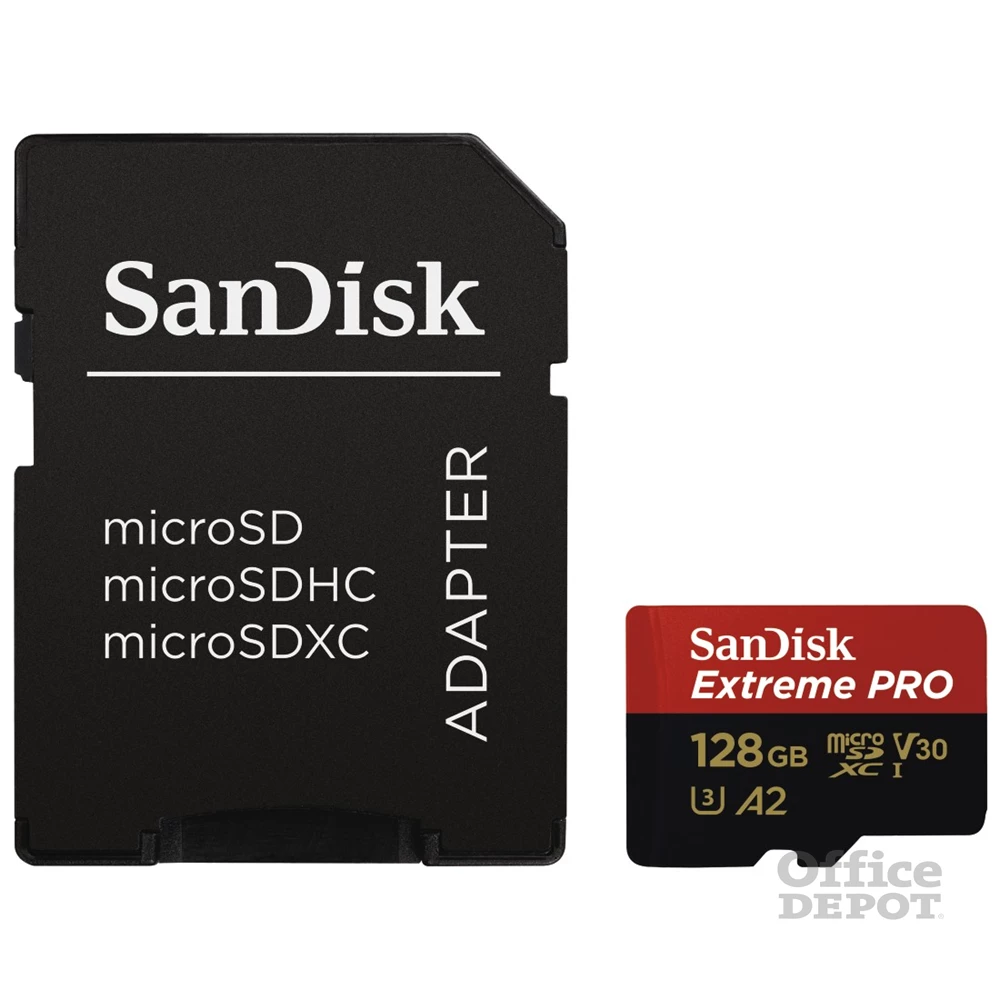Sandisk 128GB SD micro (SDXC Class 10 UHS-I U3) Extreme Pro memória kártya adapterrel