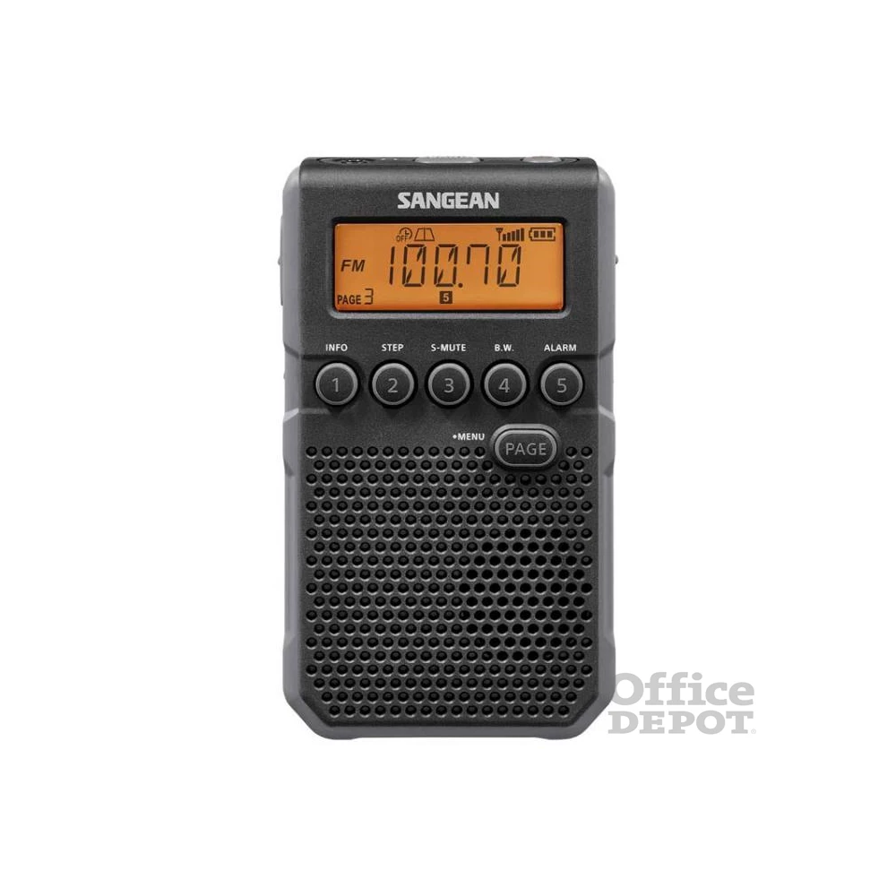 Sangean DT-800 digitális szintézeres FM-RDS hangszórós fekete zsebrádió