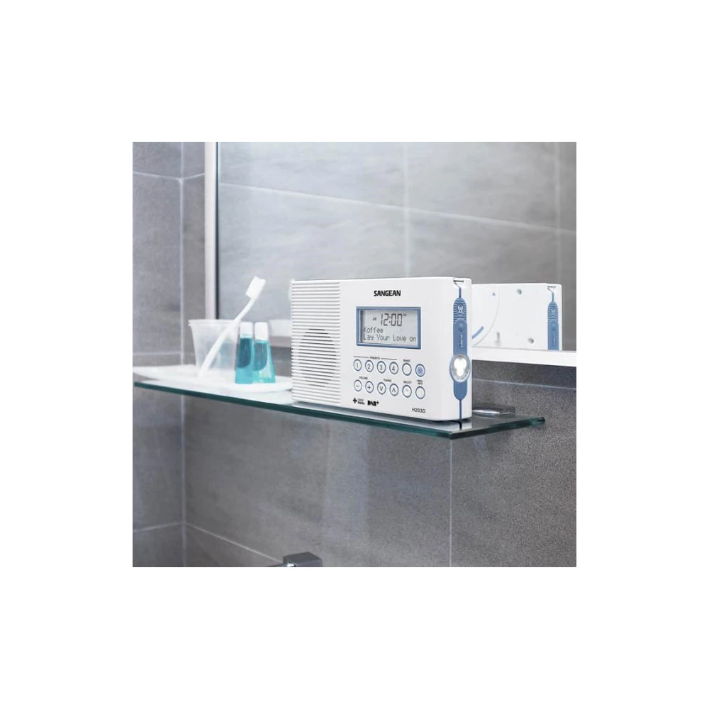 Sangean H-203+ DAB+/FM-RDS vízálló fürdőszobai rádió