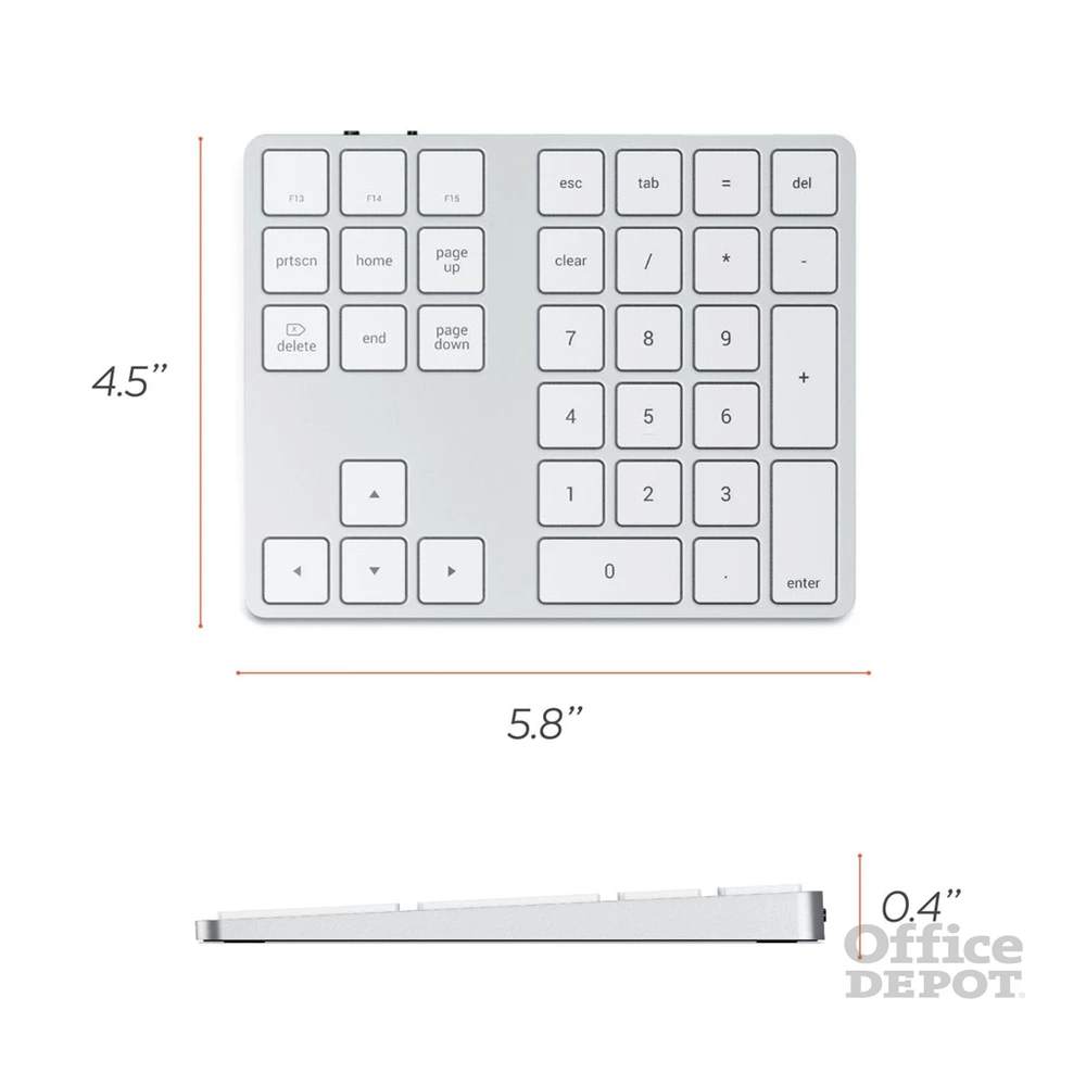 Satechi ST-XLABKS Aluminium Bluetooth ezüst bővített numerikus billentyűzet