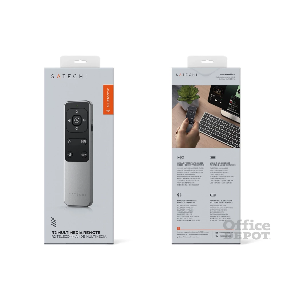 Satechi ST-BTMR2M R2 Bluetooth szürke távirányító (Újracsomagolt)