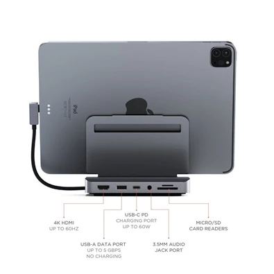 Satechi ST-TCSHIPM Type-C szürke iPad Pro állvány és dokkoló Satechi ST-TCSHIPM Type-C szürke iPad Pro állvány és dokkoló