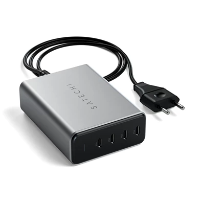 Satechi ST-UC165GM-EU 165W 4xType-C PD GaN fekete hálózati töltő Satechi ST-UC165GM-EU 165W 4xType-C PD GaN fekete hálózati töltő