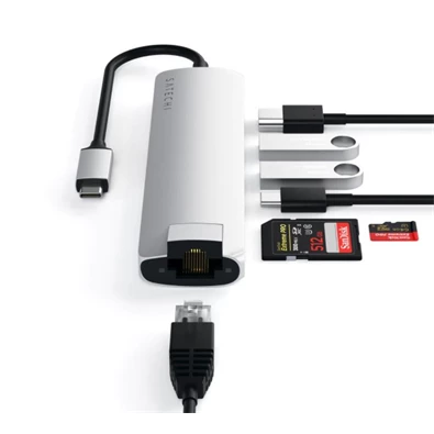 Satechi ST-UCSMA3S Aluminium Slim Type-C 4K HDMI ezüst HUB Satechi ST-UCSMA3S Aluminium Slim Type-C 4K HDMI ezüst HUB