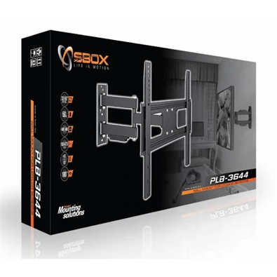 Sbox PLB-3644 32"-55" VESA 400x400 dönthető, forgatható, karos fali konzol Sbox PLB-3644 32"-55" VESA 400x400 dönthető, forgatható, karos fali konzol