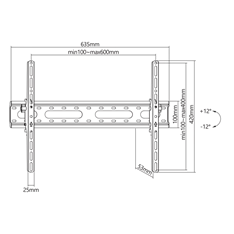 Sbox PLB-2546T-2 37"- 80" dönthető fali TV konzol Sbox PLB-2546T-2 37"- 80" dönthető fali TV konzol