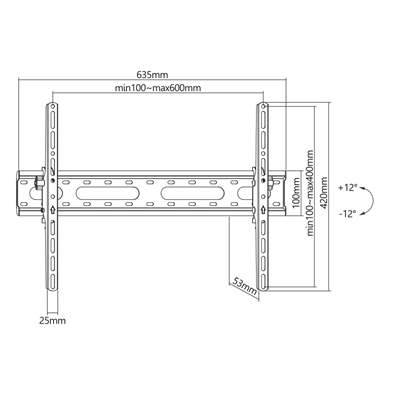 Sbox PLB-2546T-2 37"- 80" dönthető fali TV konzol Sbox PLB-2546T-2 37"- 80" dönthető fali TV konzol