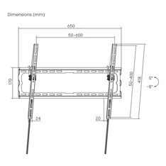 Sbox PLB-3446T-2 37"-80" dönthető fali TV konzol Sbox PLB-3446T-2 37"-80" dönthető fali TV konzol