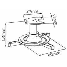 Sbox PM-101 mennyezeti projektor tartó 15kg Sbox PM-101 mennyezeti projektor tartó 15kg