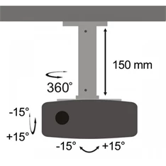 Sbox PM-18 dönthető, forgatható mennyezeti projektortartó Sbox PM-18 dönthető, forgatható mennyezeti projektortartó