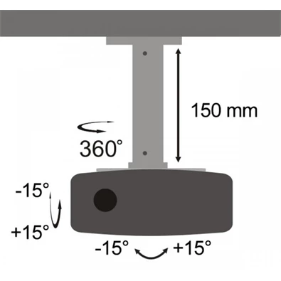 Sbox PM-18 dönthető, forgatható mennyezeti projektortartó Sbox PM-18 dönthető, forgatható mennyezeti projektortartó