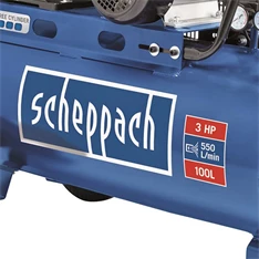 Scheppach HC 550 tc 100 literes olajkenésű háromhengeres ékszíjas kompresszor Scheppach HC 550 tc 100 literes olajkenésű háromhengeres ékszíjas kompresszor