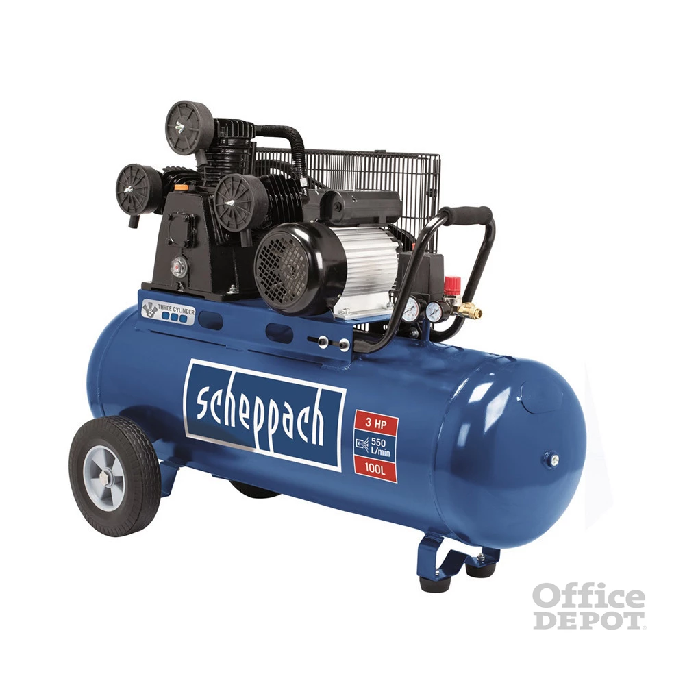 Scheppach HC 550 tc 100 literes olajkenésű háromhengeres ékszíjas kompresszor Scheppach HC 550 tc 100 literes olajkenésű háromhengeres ékszíjas kompresszor