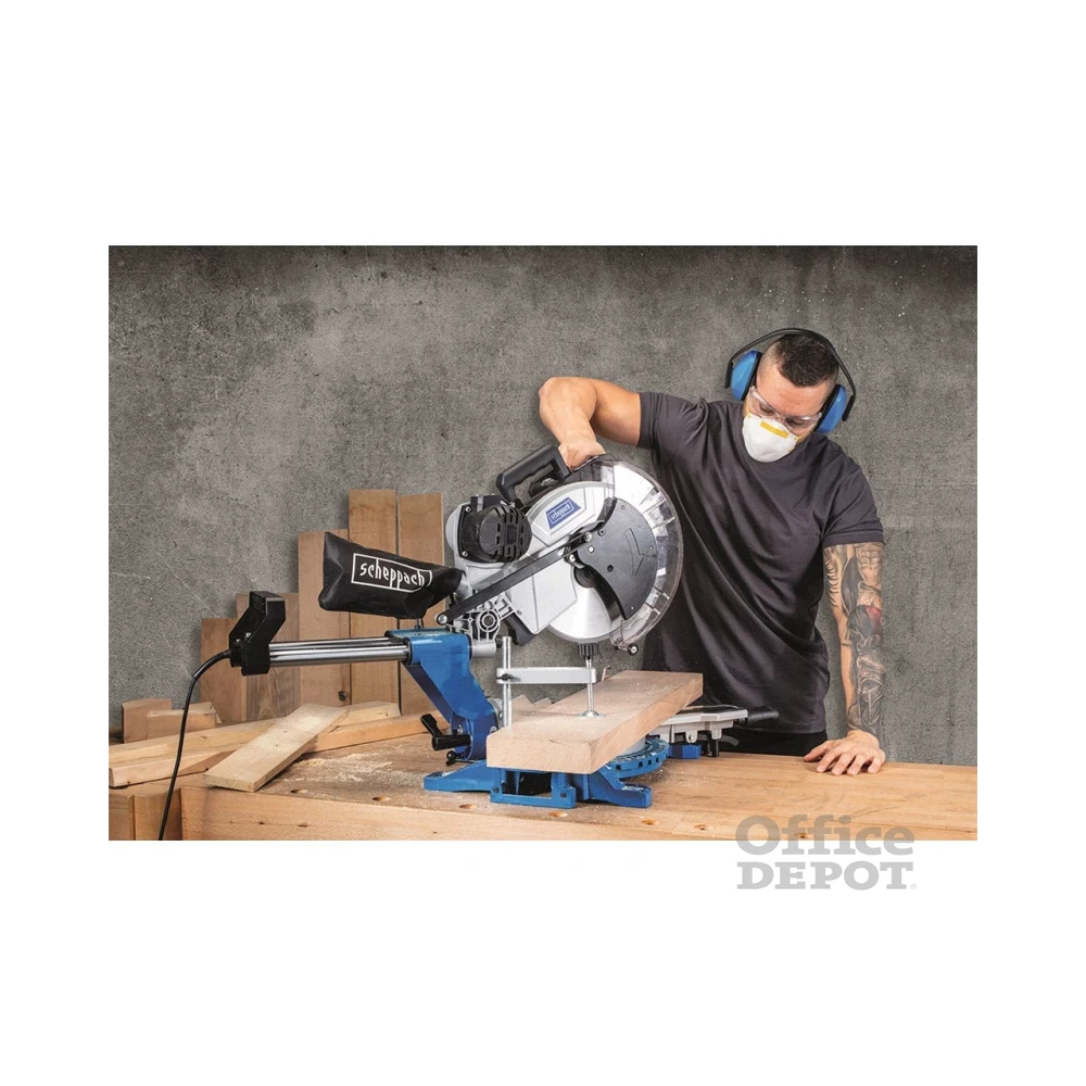 Scheppach HM 140 L - két oldalra dönthető gérvágó fűrész húzófunkcióval és lézerrel