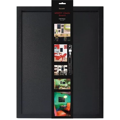 Securit 40x60cm lakkozott fekete krétatábla + krétamarker Securit 40x60cm lakkozott fekete krétatábla + krétamarker