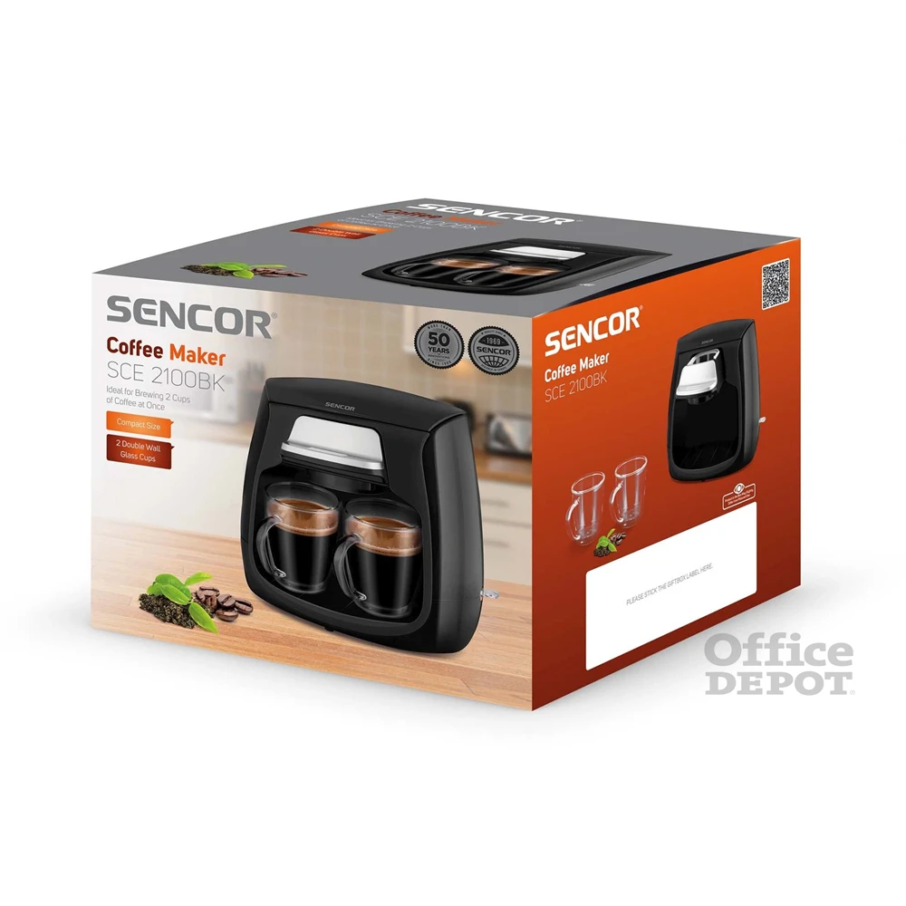 Sencor SCE 2100BK fekete 2 személyes filteres kávéfőző