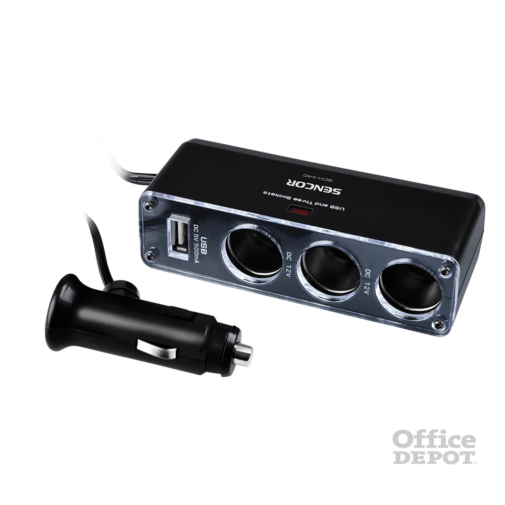 Sencor SCH 440 USB töltő és szivargyújtó elosztó