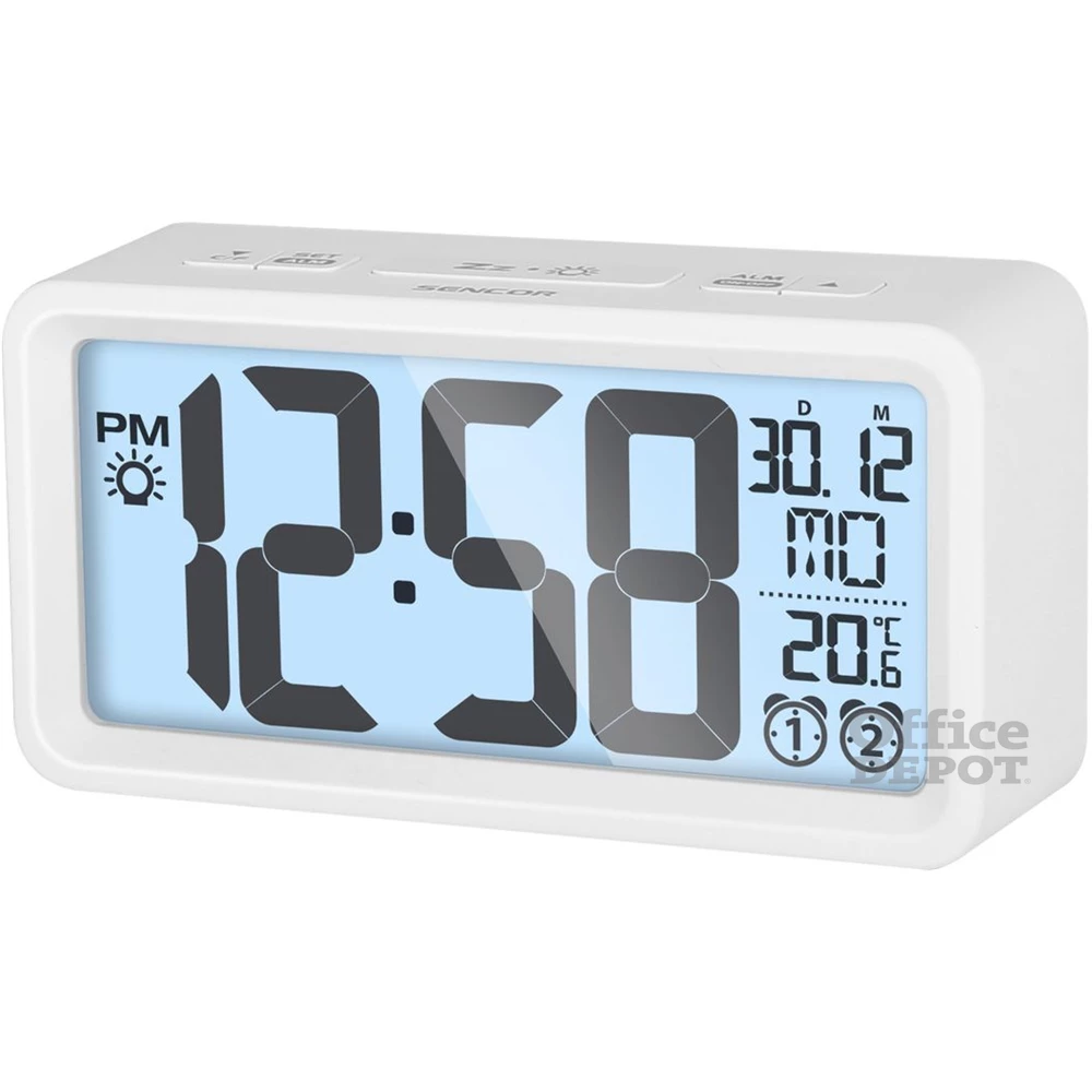 Sencor SDC 2800 W fehér digitális ébresztőóra hőmérővel