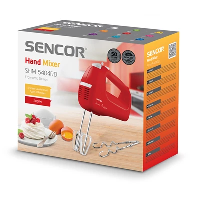 Sencor SHM 5404RD piros kézi mixer Sencor SHM 5404RD piros kézi mixer