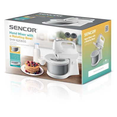 Sencor SHM 6206SS fehér-ezüst tálas kézi mixer Sencor SHM 6206SS fehér-ezüst tálas kézi mixer