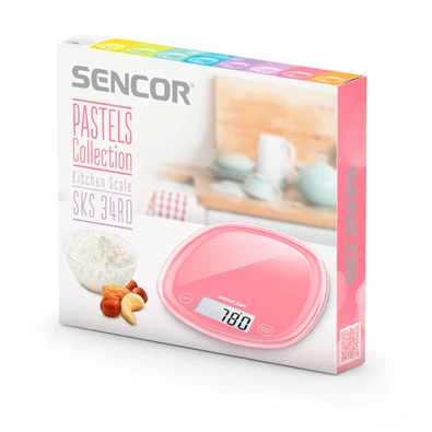 Sencor SKS 34RD pasztell rózsaszín konyhai mérleg Sencor SKS 34RD pasztell rózsaszín konyhai mérleg