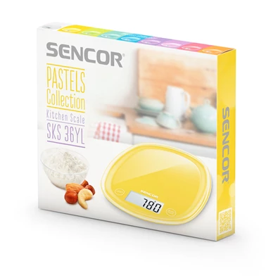 Sencor SKS 36YL pasztellsárga konyhai mérleg Sencor SKS 36YL pasztellsárga konyhai mérleg