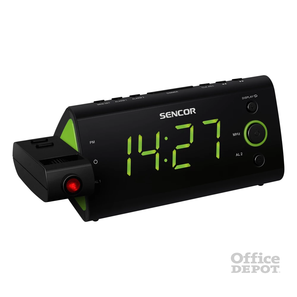 Sencor SRC 330 GN zöld rádiós ébresztőóra