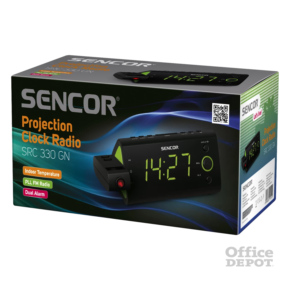 Sencor SRC 330 GN zöld rádiós ébresztőóra