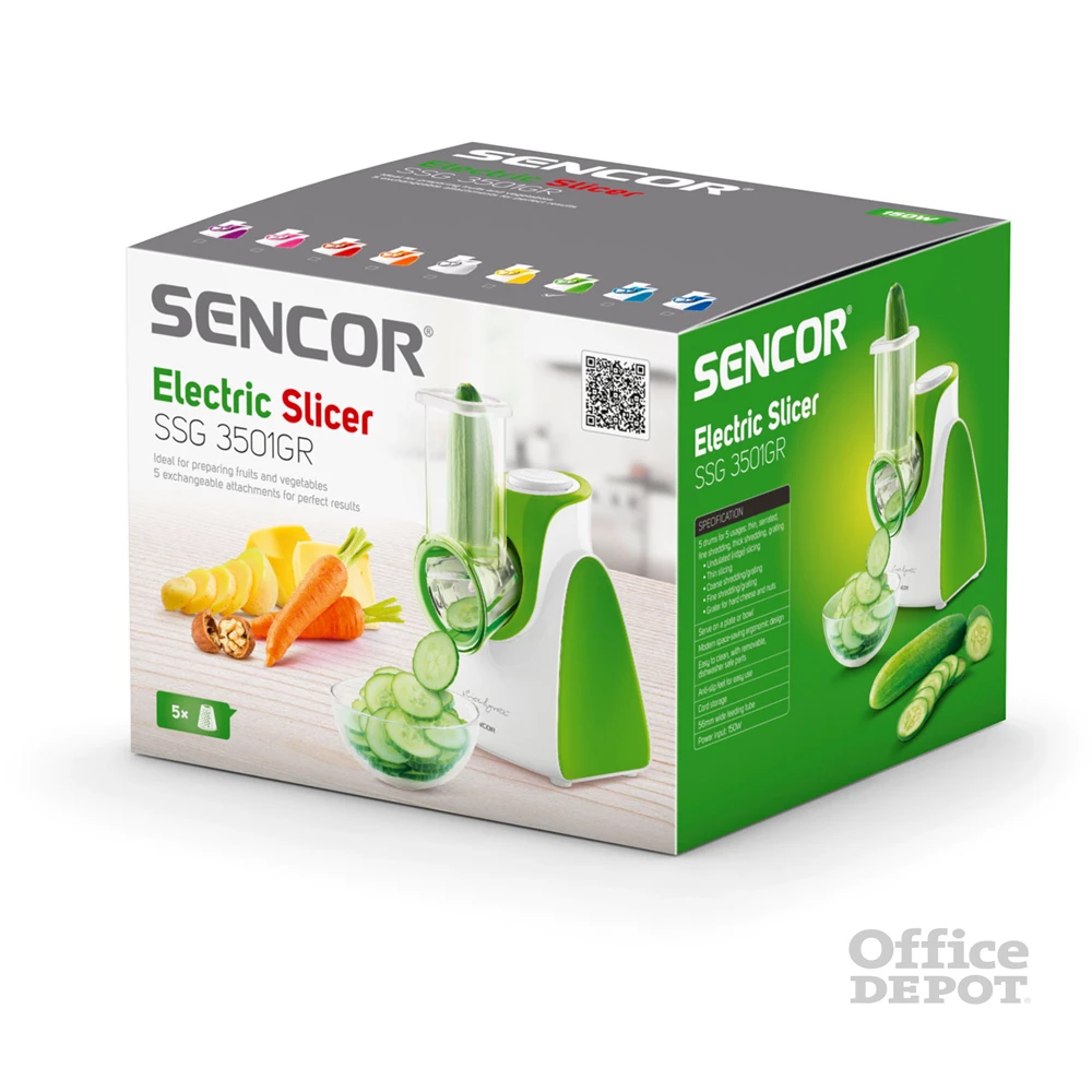 Sencor SSG 3501GR fehér-zöld elektromos szeletelő