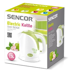 Sencor SWK 1501GR 1,5L-es fehér-zöld vízforraló Sencor SWK 1501GR 1,5L-es fehér-zöld vízforraló