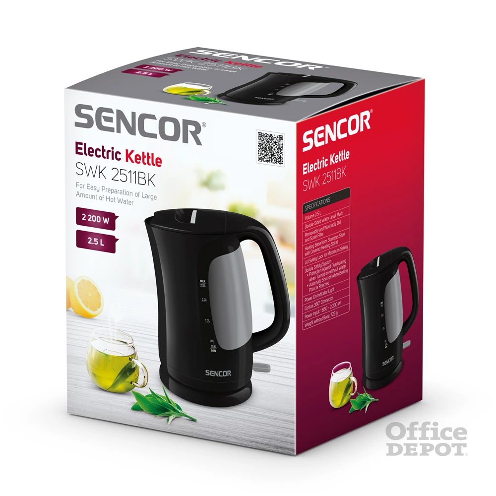 Sencor SWK 2511BK 2,5L-es fekete vízforraló
