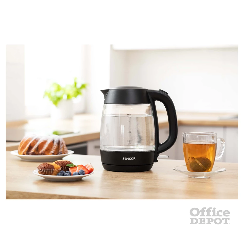 Sencor SWK 7301BK 1,7l üveg fekete vízforraló