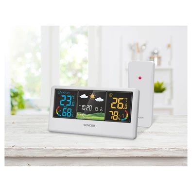 Sencor SWS 4100 W színes kijelzős fehér időjárás állomás Sencor SWS 4100 W színes kijelzős fehér időjárás állomás