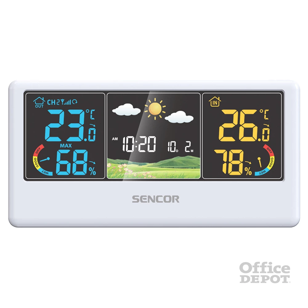 Sencor SWS 4100 W színes kijelzős fehér időjárás állomás