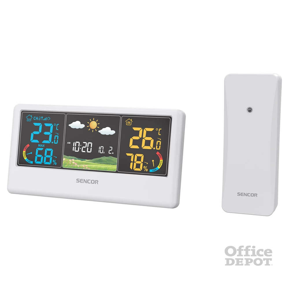 Sencor SWS 4100 W színes kijelzős fehér időjárás állomás