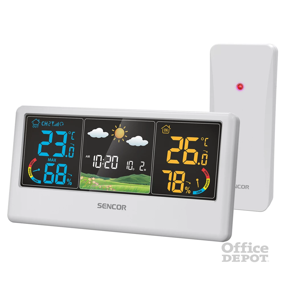 Sencor SWS 4100 W színes kijelzős fehér időjárás állomás
