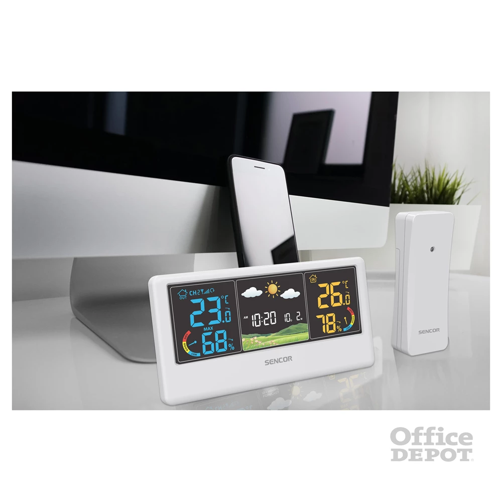 Sencor SWS 4100 W színes kijelzős fehér időjárás állomás