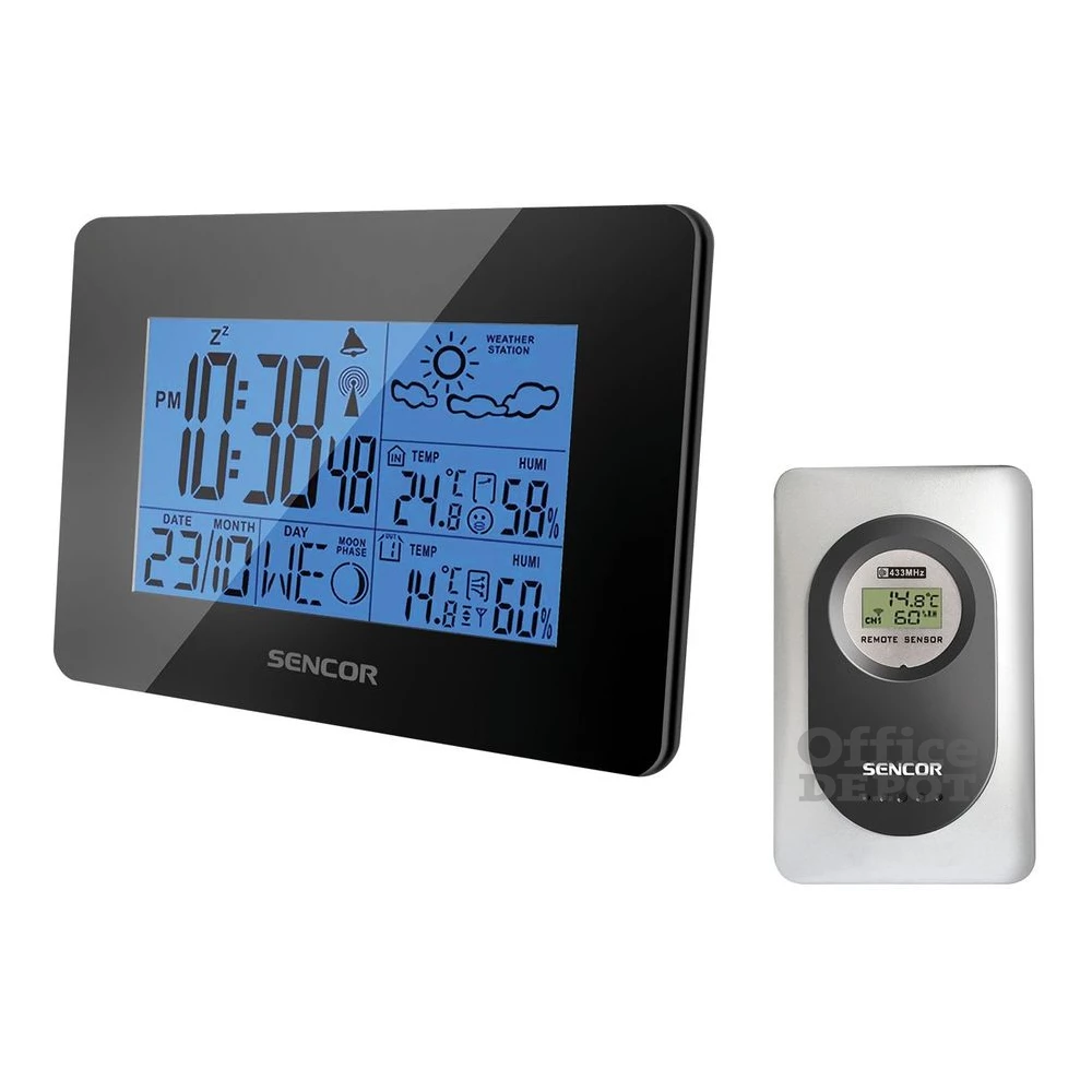 Sencor SWS 51 B fekete rádióvezérelt meteorológiai állomás