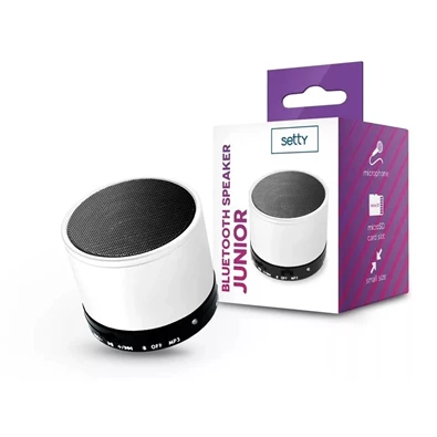 Setty TF-0158 bluetooth mini hangszóró Junior Bluetooth Speaker fehér Setty TF-0158 bluetooth mini hangszóró Junior Bluetooth Speaker fehér