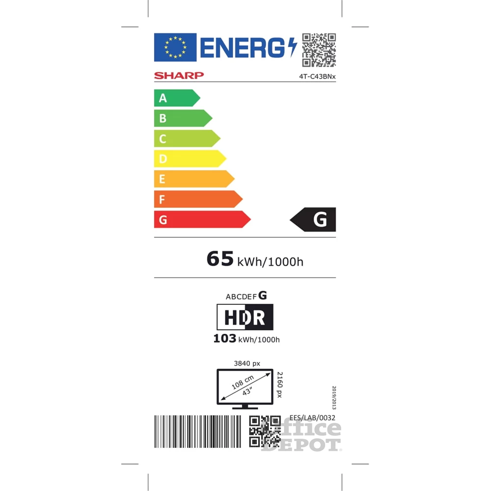 Sharp 43" 43BN5EA 4K UHD Android Smart LED TV (Újracsomagolt)