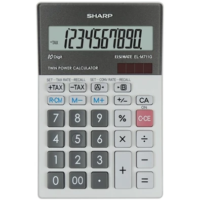 Sharp ELM711PGGY napelemes asztali számológép Sharp ELM711PGGY napelemes asztali számológép
