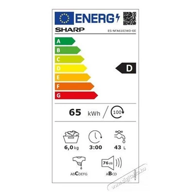 Sharp ES-NFA6102WD-EE keskeny elöltöltős mosógép Sharp ES-NFA6102WD-EE keskeny elöltöltős mosógép